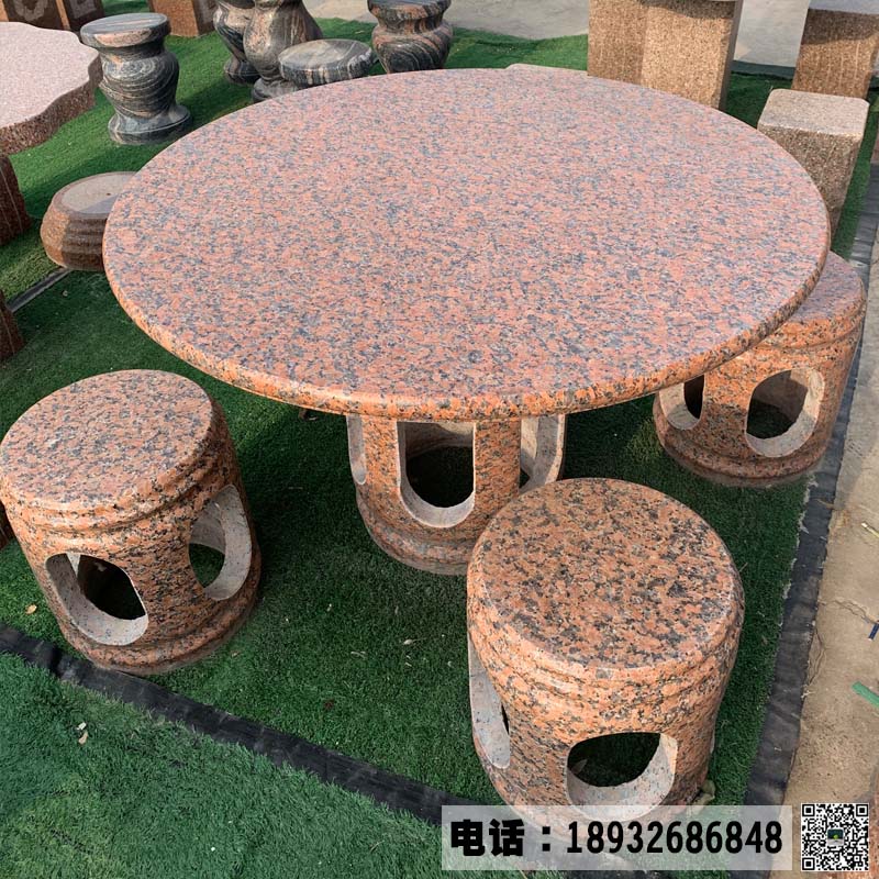 大理石花岗岩石桌生产厂家 天然石雕石桌销售价格 公园庭院石桌石凳休息摆件